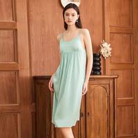 维密楚重磅真丝吊带睡裙带胸垫防走光内搭可外穿家居服春夏款桑