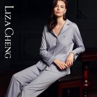 维多利亚秋冬宽松家居服套装全棉纯棉丝光棉舒适睡衣女LL00170