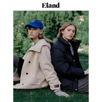 ELAND【经典长期主义】羊毛衣恋毛呢外套女休闲大衣骐骥红2025冬季新款 EEJW