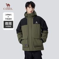 骆驼 蛟龙Pro 90%绒4级防水工装连帽派克羽绒服