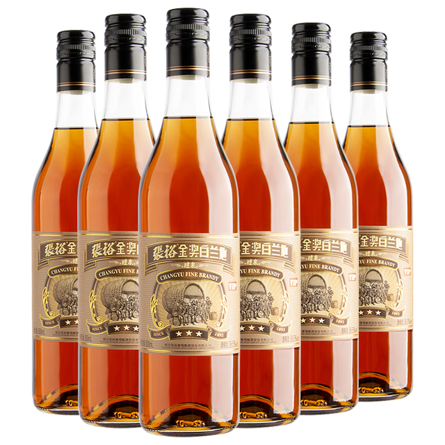 张裕 三星VIP金奖白兰地 500ml*6瓶 洋酒