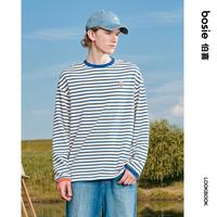 bosie AGENDER 伯喜2025年秋季条纹长袖T恤男宽松上衣