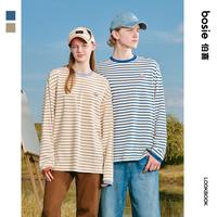 bosie AGENDER 伯喜2025年秋季条纹长袖T恤男宽松上衣