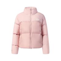 杨幂同款FILA斐乐羽绒服2025冬季宽松短款运动RGB多彩羽绒女 灰藕粉-PK 175/92A/XL