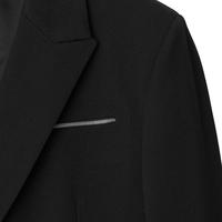 BURBERRY 男式纯色商务通勤拉链口袋带垫肩长袖西服