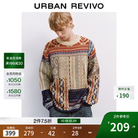 UR UR2025冬季男装休闲民族风图案肌理针织衫UML950040 多色 L