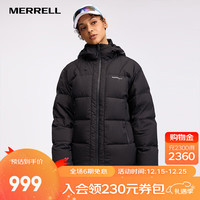 MERRELL 运动户外羽绒服男款保暖防风轻便羽绒外套舒适外穿羽绒服棉服外套 MC2240004-BK02黑色 M