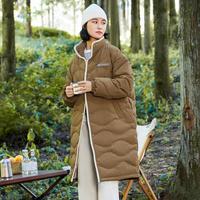 雪中飞 【美拉德穿搭】简约防风大方立领随心保暖防风袖口女式长款羽绒服