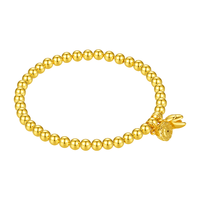 周大生 黄金手链足金两世欢弹力手绳硬金女生  2.3g