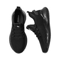 富贵鸟休闲鞋男鞋秋季镂空透气网面鞋男款户外运动鞋子中老年健步鞋 黑色 43