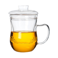 青苹果美体杯耐热玻璃沏茶杯美式杯茶水分离泡茶杯小蛮腰加厚玻璃过滤三件套水杯泡茶杯 高硼玻璃美式杯