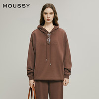 moussy 2025冬季休闲慵懒风oversize连帽卫衣女028IAA90-1034 060棕色 均码