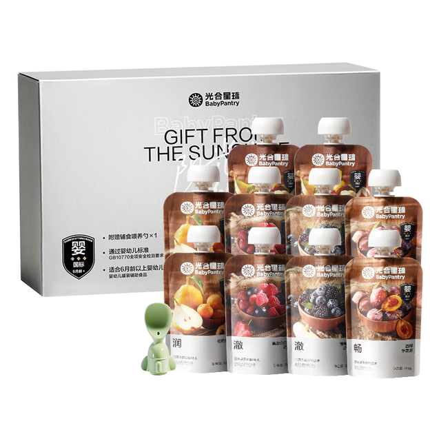 光合星球 果泥宝宝辅食婴幼儿零食无添加盐糖水果100g10袋