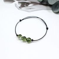 绿幽灵手链女简约脚链清新森系绿色水晶可调节手绳 绿幽灵手链款（手围13-17cm）