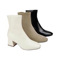 【】明星同款Toomanyshoes秋冬摩卡诗人高跟尖头瘦瘦靴