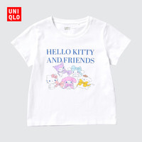 优衣库童装女童UT SANRIO印花短袖T恤三丽鸥凯蒂猫美乐蒂474735 00 白色 1