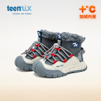 天美意(TEENMIX)天美意儿童雪地靴男童冬季加绒保暖棉鞋女童加厚防滑运动鞋 樱落粉/陈酒红 37