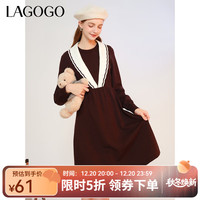 La·go·go 女士高腰A字复古拼接连衣裙 Y0