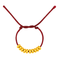 潮宏基 臻金国色算盘珠古法黄金转运珠盘缠金珠串珠可DIY手绳项链手链TK 小算盘珠（可自行DIY搭配组合）