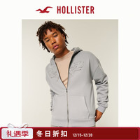 HOLLISTER 25秋冬保暖抓绒开衫卫衣男装女装322-5474 灰色