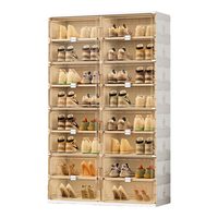 JEKO&JEKO免安装可折叠鞋盒架子鞋柜门口收纳防尘防潮简易收纳鞋柜 2列8层 2列8层16格【可放32双鞋】白色