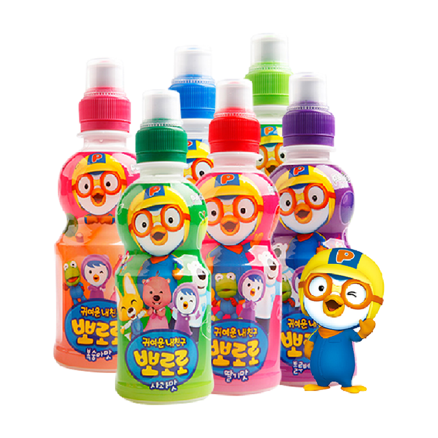 Pororo [爆款推荐]啵乐乐儿童饮料果汁混合装韩国进口饮品啵啵乐234ml*6
