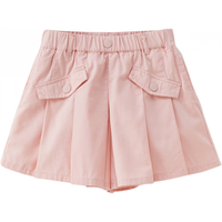 戴维贝拉（DAVE＆BELLA）儿童短裤中大童休闲裤纯棉女童工装裤2024夏装童裤女孩裤子 粉色 150cm（身高140-150cm）
