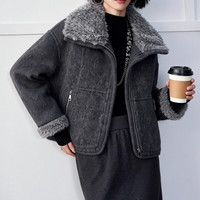 百家好 绵羊毛领羽绒服 含绒量95％