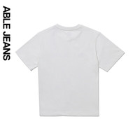 ABLE JEANS25夏季TEE街头LOGO宽松圆领短袖男t恤男基础上衣打底衫内搭 象牙白 XL