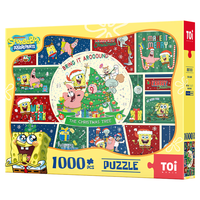 TOI图益潮玩拼图海绵宝宝1000片成年人减压玩具圣诞礼物星光水晶球