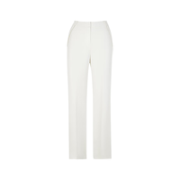 朗姿/LANCY【宋佳同款】2024春季醋酸通勤西裤女拖地垂感裤子 白色 L