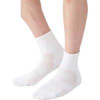 無印良品 MUJI男式 合脚直角 棉质凉爽 短袜 袜子 棉49% 白色5s 均码 25-27cm