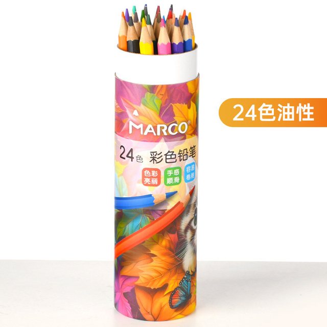 移动端：马可 油性彩铅桶装彩铅美术生48色72色彩铅笔小彩色铅笔画笔初学者幼儿园彩色专业铅笔