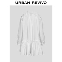 UR2025秋季新款女装芭蕾风花边系带长袖连衣裙UYL750121 本白 X