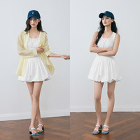 诗凡黎（‘S EIFINI）诗凡黎U领芭蕾风背心裙2025夏新款坑条针织收腰白月光气质连衣裙 本白色