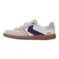 KAPPA卡帕女鞋滑板鞋子女夏季百搭软底运动休闲鞋厚底透气德训鞋 经典白/海昌蓝(透气款） 35