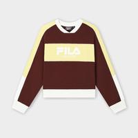 FILA 女士宽松拼色V领卫衣