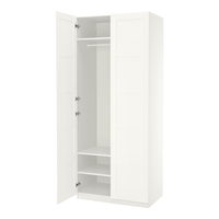 宜家（IKEA）PAX帕克思衣柜组合家用卧室租房用简易组装衣橱结实耐用 白色衣柜100x60x236cm 其他