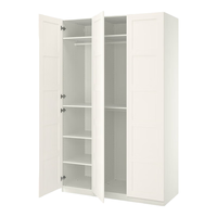 宜家（IKEA）PAX帕克思衣柜组合家用卧室租房用简易组装衣橱结实耐用 白色衣柜150x60x236cm 其他