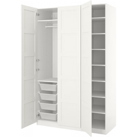 宜家（IKEA）PAX帕克思衣柜组合家用卧室租房用简易组装衣橱结实耐用 白色柜150x60x236(含网篮) 其他