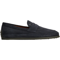 托德斯TOD'S【秋冬特惠】TOD'S男士绒面皮革横条乐福鞋平底鞋单鞋 蓝色 41.5
