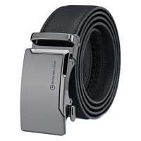goldlion 金利来 男士牛皮自动扣腰带 MPB82002-2191T 黑色 125-130