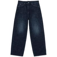Lee25秋冬新品宽松五袋款深蓝男女同款阔腿牛仔裤 深蓝色