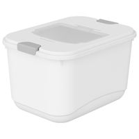 纳份爱 家用米桶大容量60斤储米箱防虫防潮大米收纳箱透明面粉储存箱 【25斤装】白色款-带量杯 两个装