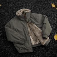 布须曼灰色牛津帆布加绒加厚棉服男款冬季潮牌双面穿座山雕保暖棉衣外套