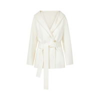 朗姿 冬款连帽绵羊毛气质通勤高级感女式大衣外套