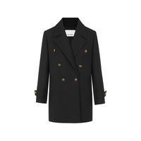 朗姿 冬款双排扣气质通勤绵羊毛女式大衣