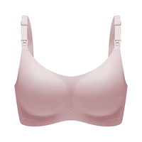 嫚熙 哺乳内衣春夏薄款舒适无痕聚拢有型怀孕期喂奶前开扣文胸兰烟花L