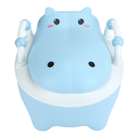 小哈伦 PZ019 儿童坐便器 河马款 天空蓝