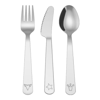 宜家（IKEA）FABLER费布勒餐具3件不锈钢复古怀旧儿童房 餐具3件套